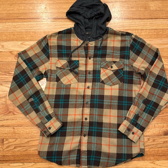Shouthouse Other - Shouthouse hooded flannel long sleeved button down shirt size Medium. Multicolor